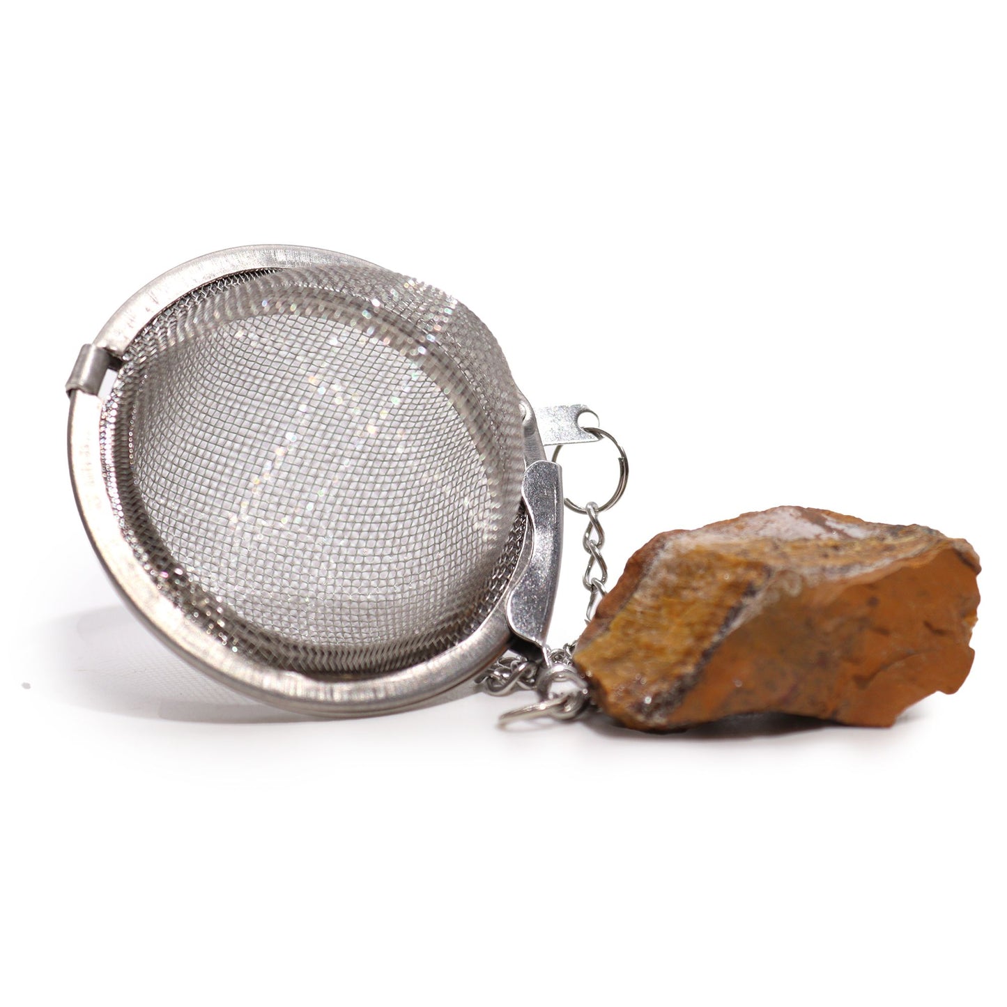 Raw Gemstone Tea Strainer – Gold Tiger's Eye