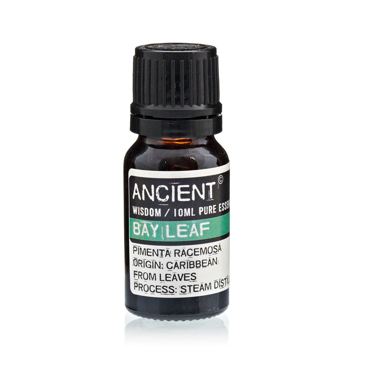 10ml bay leaf essential oil in amber glass bottle