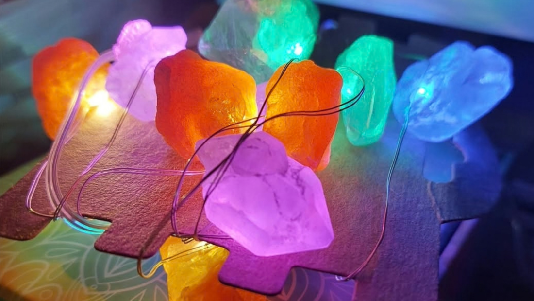 Enchanted raw crystal fairy lights