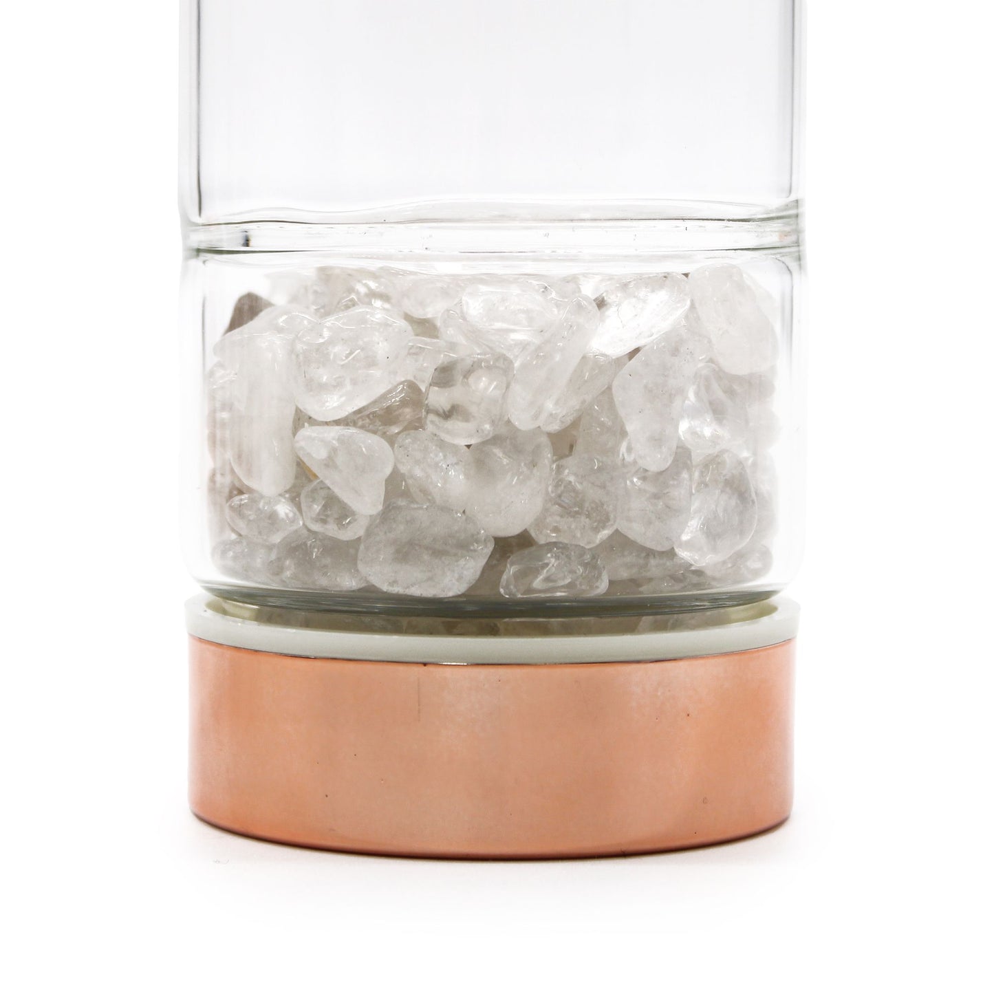 Crystal Glass Tea Infuser Bottle – Rose Gold – Rock Quartz 500ml