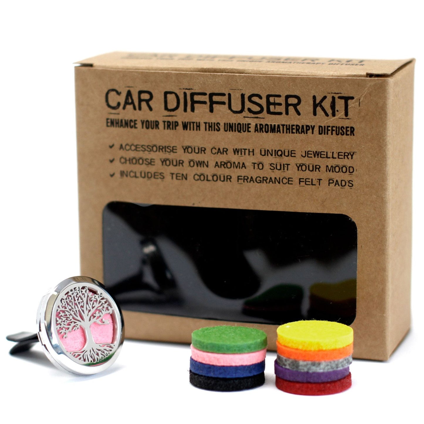 Tree of Life Aromatherapy Car Diffuser – Stainless Steel Vent Clip (30mm)