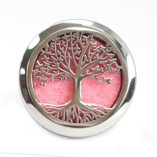 Tree of Life stainless steel car diffuser kit vent clip with essential oil felt pads