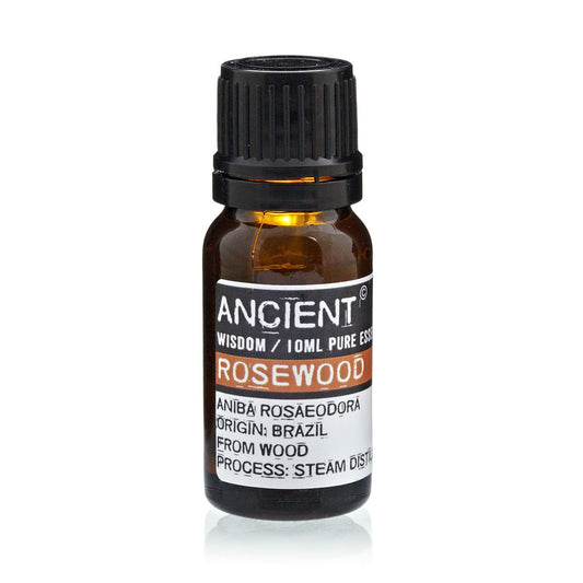 10ml rosewood essential oil in amber glass bottle