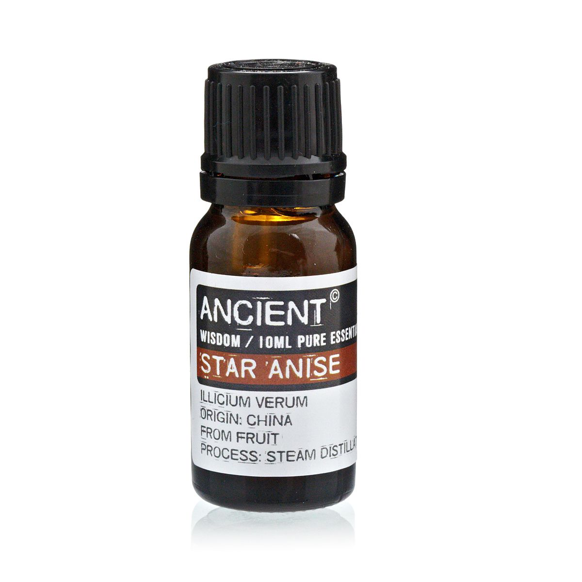 10ml star anise essential oil in amber glass bottle