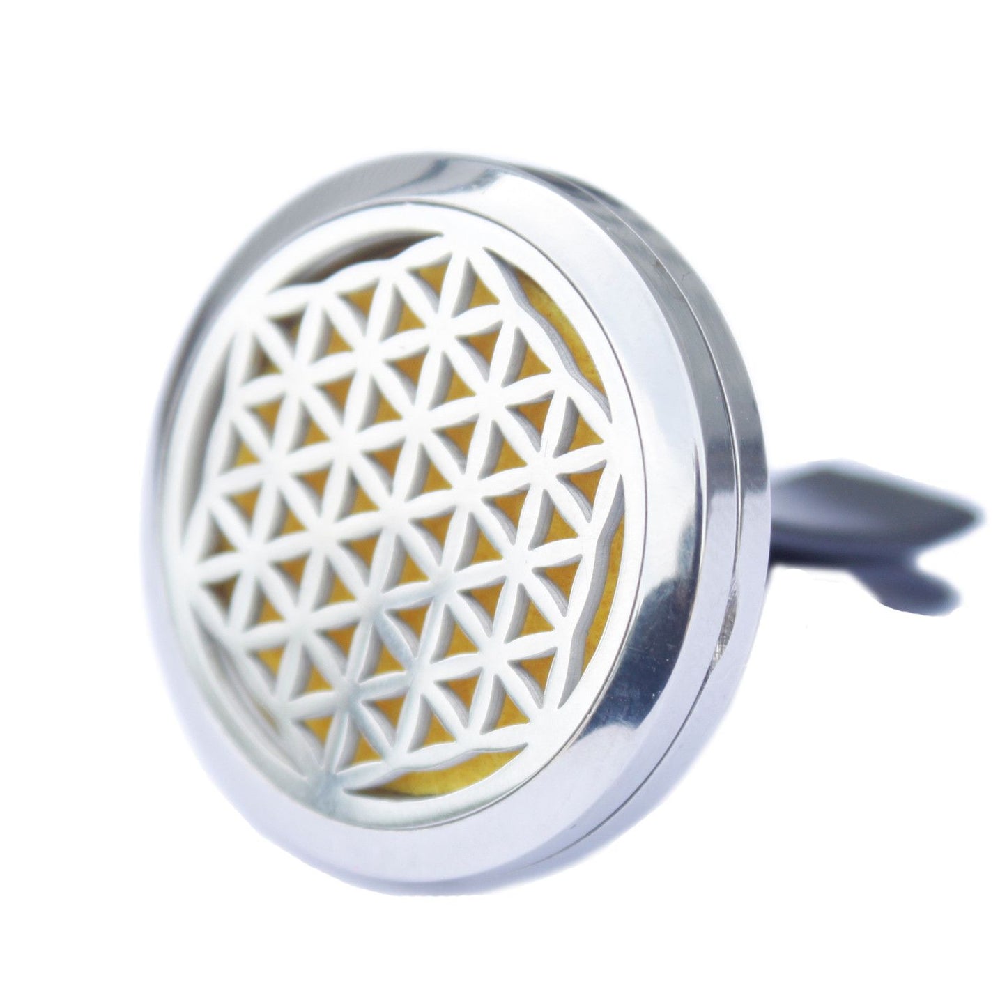 Flower of Life Aromatherapy Car Diffuser – Stainless Steel Vent Clip (30mm)
