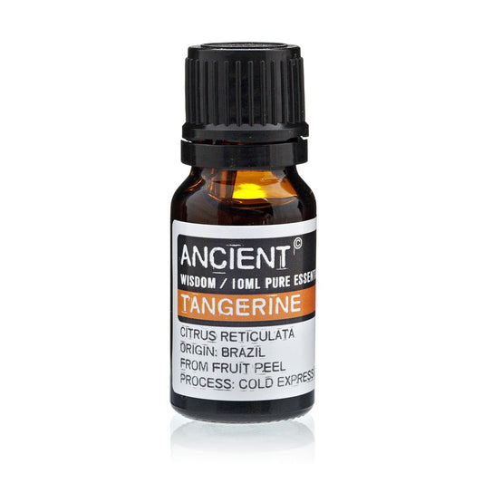 10ml tangerine essential oil in amber glass bottle
