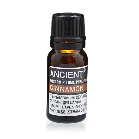 10ml cinnamon essential oil in amber glass bottle