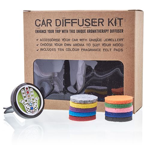 Hamsa Aromatherapy Car Diffuser – Stainless Steel Vent Clip (30mm)