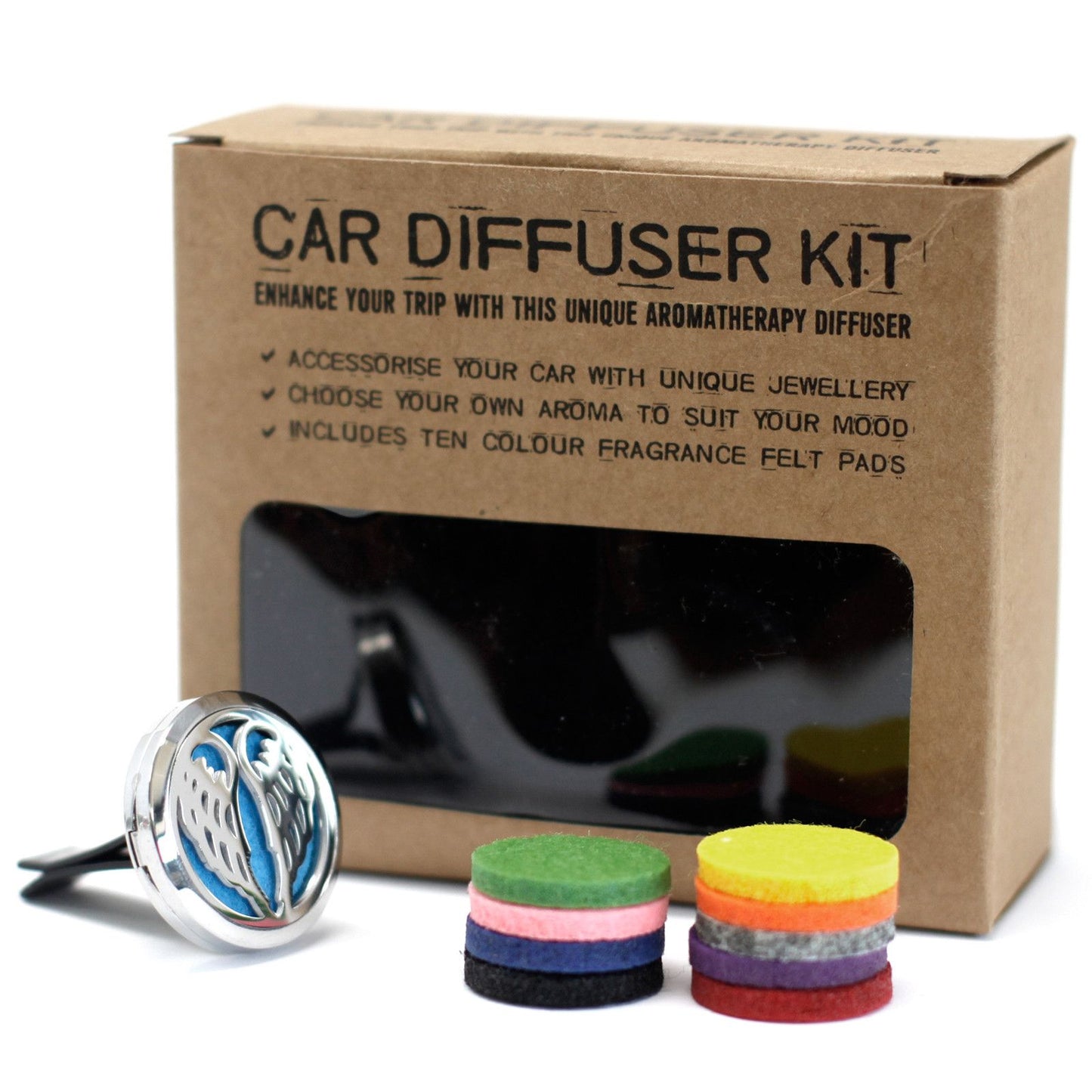 Angel Wings Aromatherapy Car Diffuser – Stainless Steel Vent Clip (30mm)