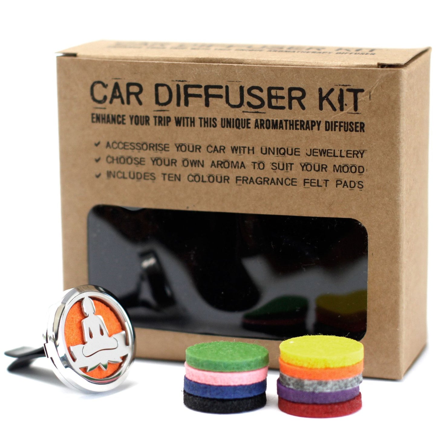 Lotus Buddha Aromatherapy Car Diffuser – Stainless Steel Vent Clip (30mm)