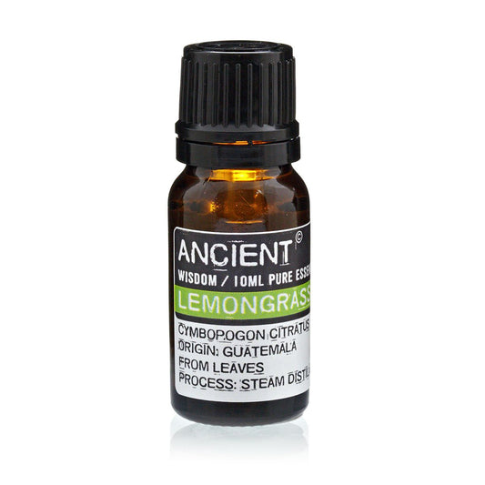 10ml lemongrass essential oil in amber glass bottle